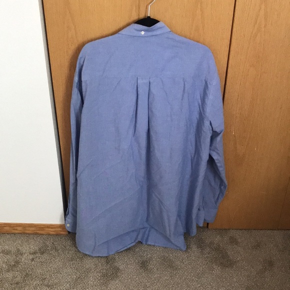 Blue Mens plus size long sleeve button down shirt - Picture 3 of 3